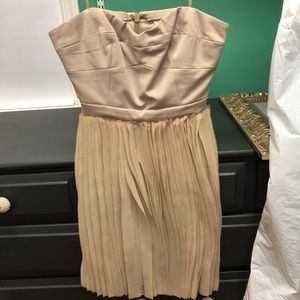 BCBG Strapless beige dress